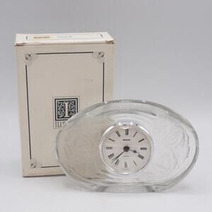 Steiger Illusions West Germany 24% Lead Crystal Clock 1980's